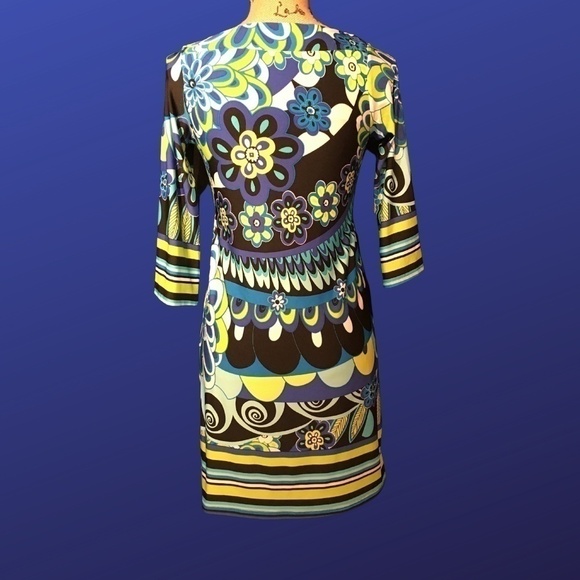 UNKNOWN MAKER 60’s Inspired Pop Art Print Shift Tunic Dress, Pre-owned, XS - Picture 2 of 7